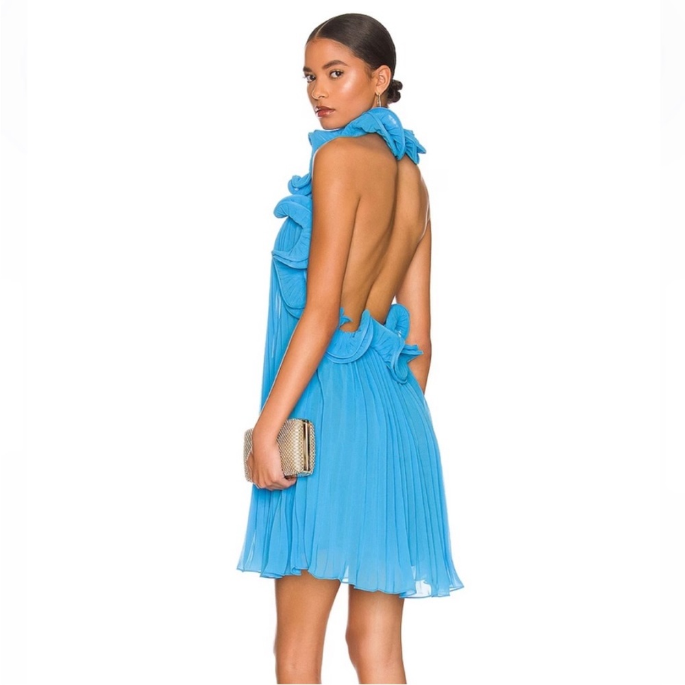 NWT Amur Mimi Ruffle Halter Mini Dress